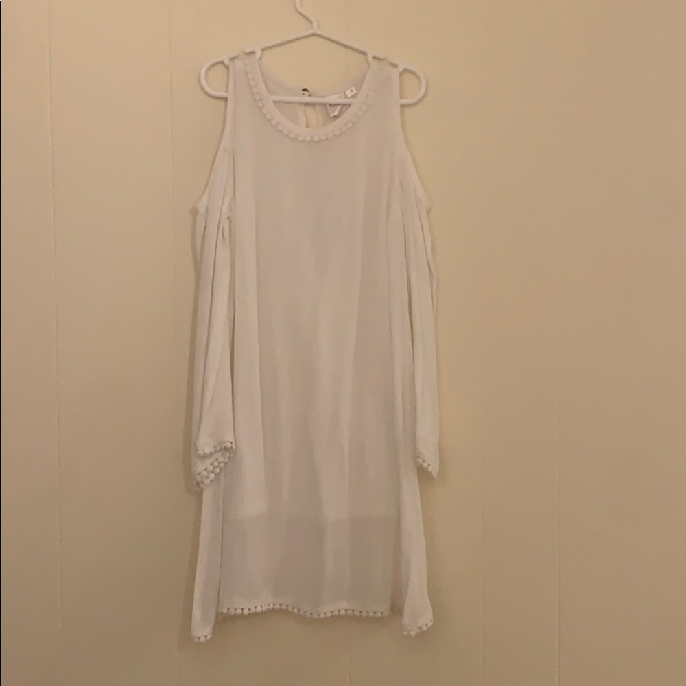Yo Baby white cold shoulder dress